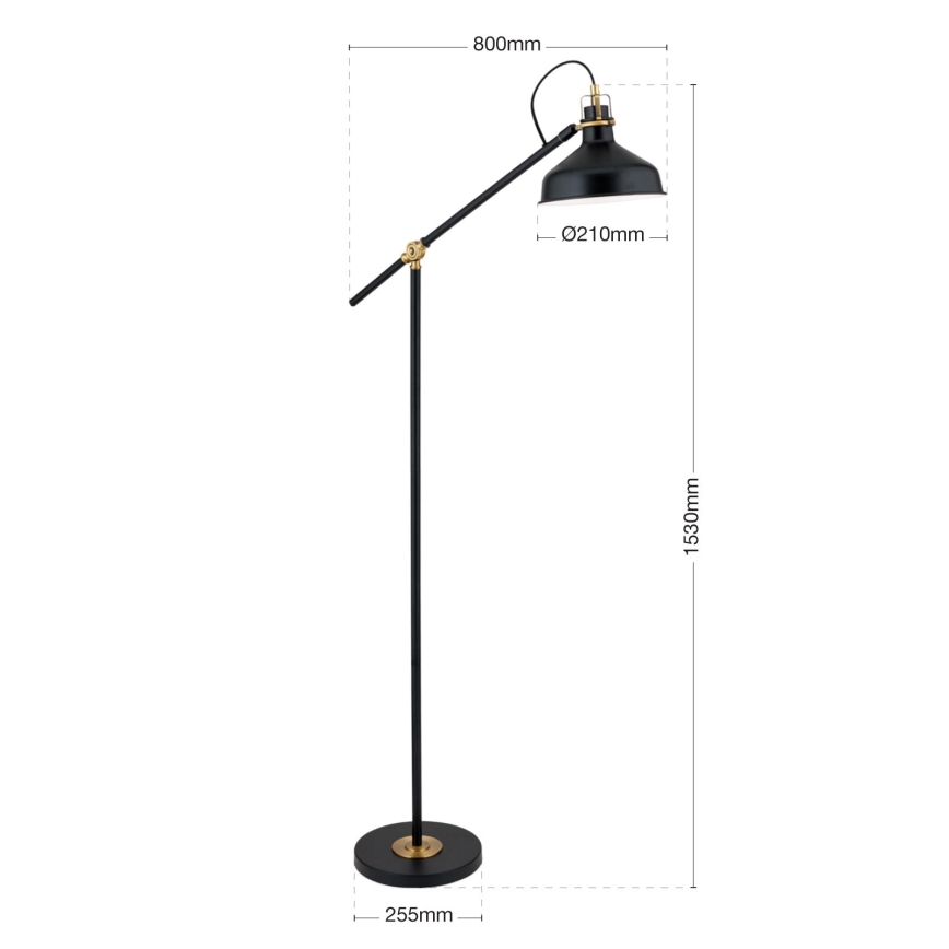 Lampadar SCHILLER 1xE27/40W/230V negru/bronz