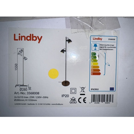 Lampadar SHILA 2xGU10/25W/230V Lindby