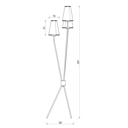 Lampadar TREFOT 3xE14/15W/230V maro/crem