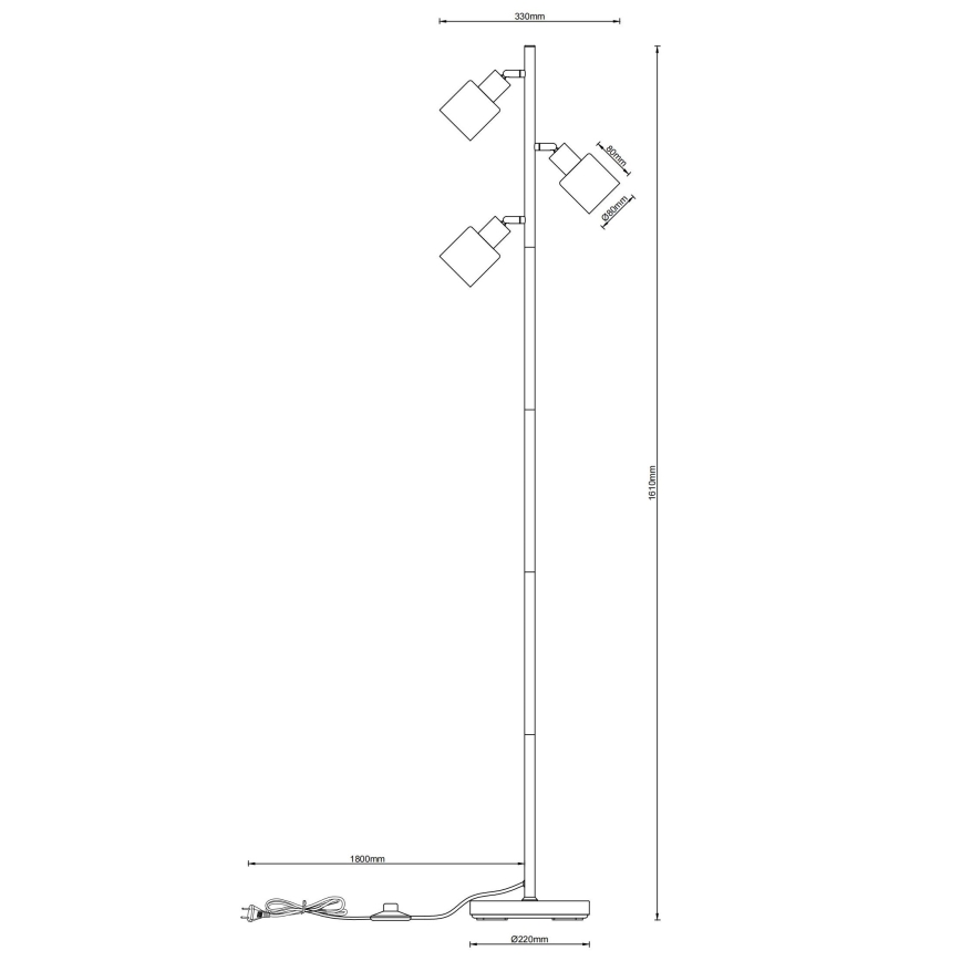 Lampadar Globo - 3xE14/25W/230V