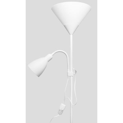 Lampadar WENDY, 1xE27/100W/230V + 1xE14/40W, alb