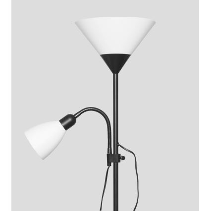 Lampadar WENDY 1xE27/100W/230V + 1xE14/40W negru