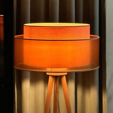 Lampadar WOOD Duolla BOHO 1xE27/15W/230V d. 45 cm cupru/maro/bej