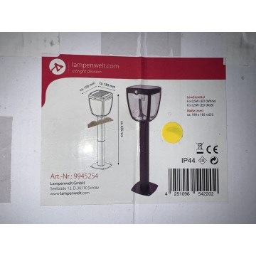 Lampenwelt - Lampă solară LED de exterior cu senzor HENK 6xLED/0,5W/3,7V 600 mAh IP44