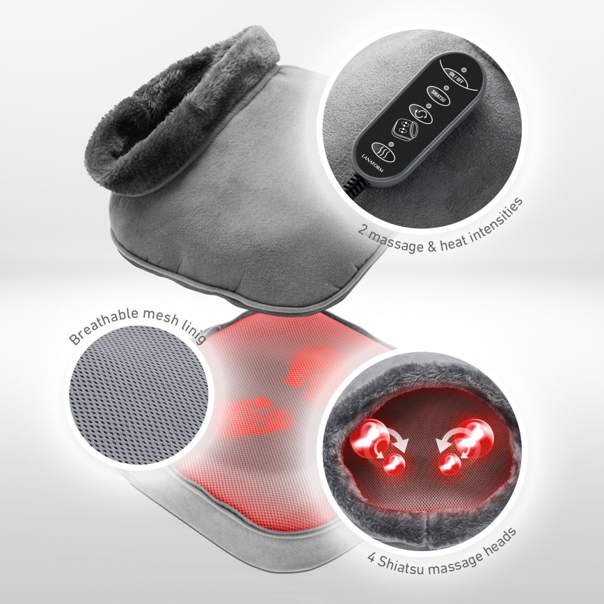 Lanaform - Aparat de masaj electric pentru picioare 2 în 1 Shiatsu 30W/230V