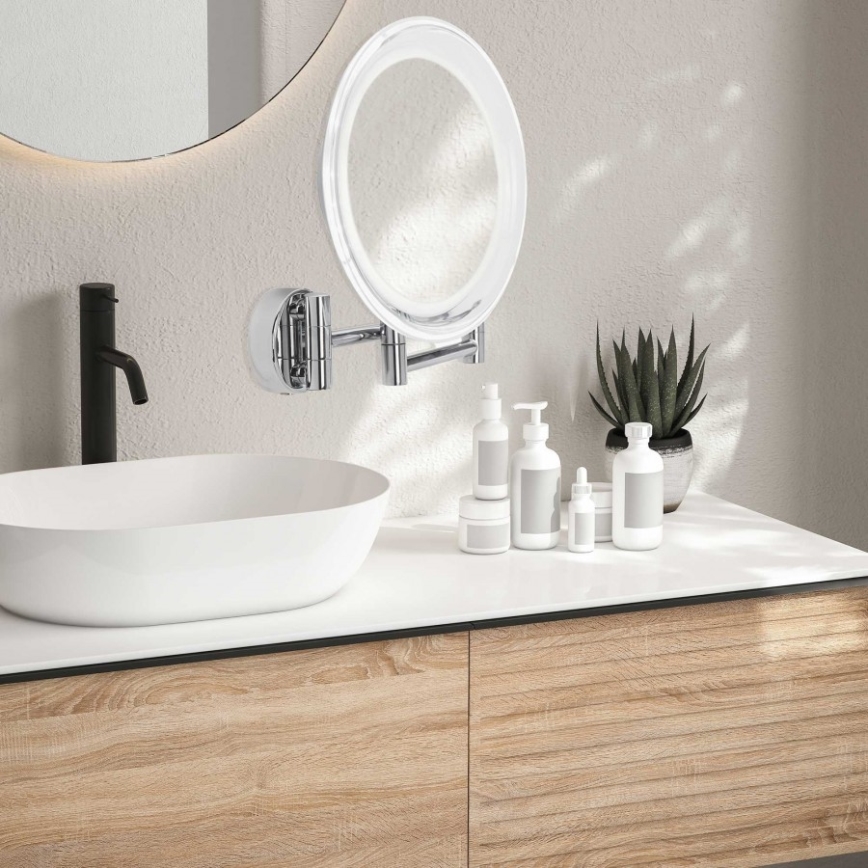 Lanaform - Oglindă cosmetică de perete cu LED WALL LED/4xAAA