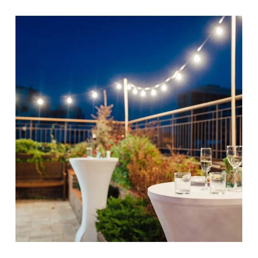 Lanț LED de exterior STRING 10m 20xLED/0,5W/24/230V 3000K IP44