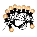 Lanț LED de exterior STRING 5m 10xLED/0,4W/24/230V 3000K IP44