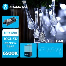 Lanț LED decorativ de exterior 100xLED/8 funcții 13m IP44 alb rece Aigostar