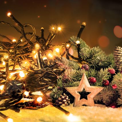 Lanț LED decorativ de exterior 200xLED/8 funcții 23 m IP44 alb cald Brilagi