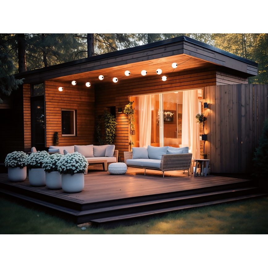 Lanț LED decorativ de exterior GARLAND STONO 10xLED/10W/230V 6m IP67