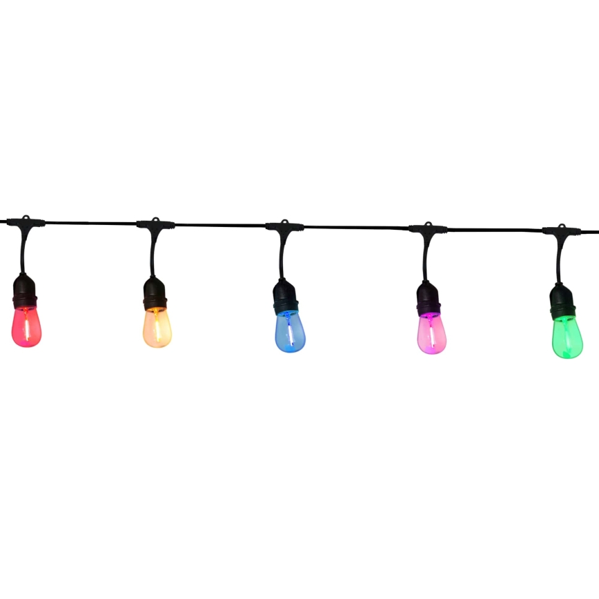 Lanț LED decorativ de exterior PARTY NEON 7,6 m 10xE27/0,6W/36V IP44