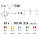 Lanț LED decorativ de exterior PARTY NEON 7,6 m 10xE27/0,6W/36V IP44