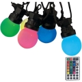 Lanț LED RGB de exterior STRING 13 m 15xLED/0,5W/230V IP44 + telecomandă