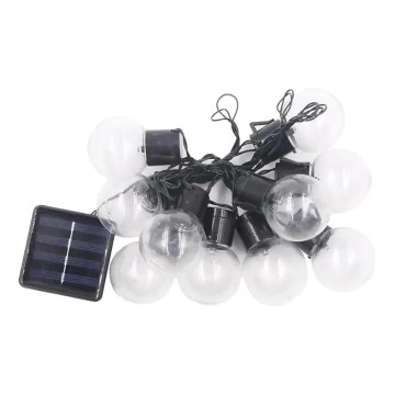 Lanț LED solar 10xLED/0,12W/1,2V 1xAA IP44 6000K