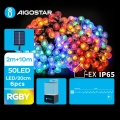 Lanț LED solar decorativ 50xLED/8 funcții 12m IP65 multicolor Aigostar