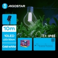 Lanț LED solar decorativ Aigostar 10xLED/8 funcții 10,5m IP65 alb rece