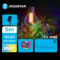 Lanț LED solar decorativ Aigostar 10xLED/8 funcții 5,5m IP65 multicolor