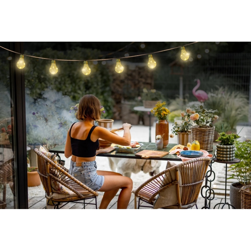 Lanț LED solar decorativ Globo 50xLED/0,06W/3,2V IP44