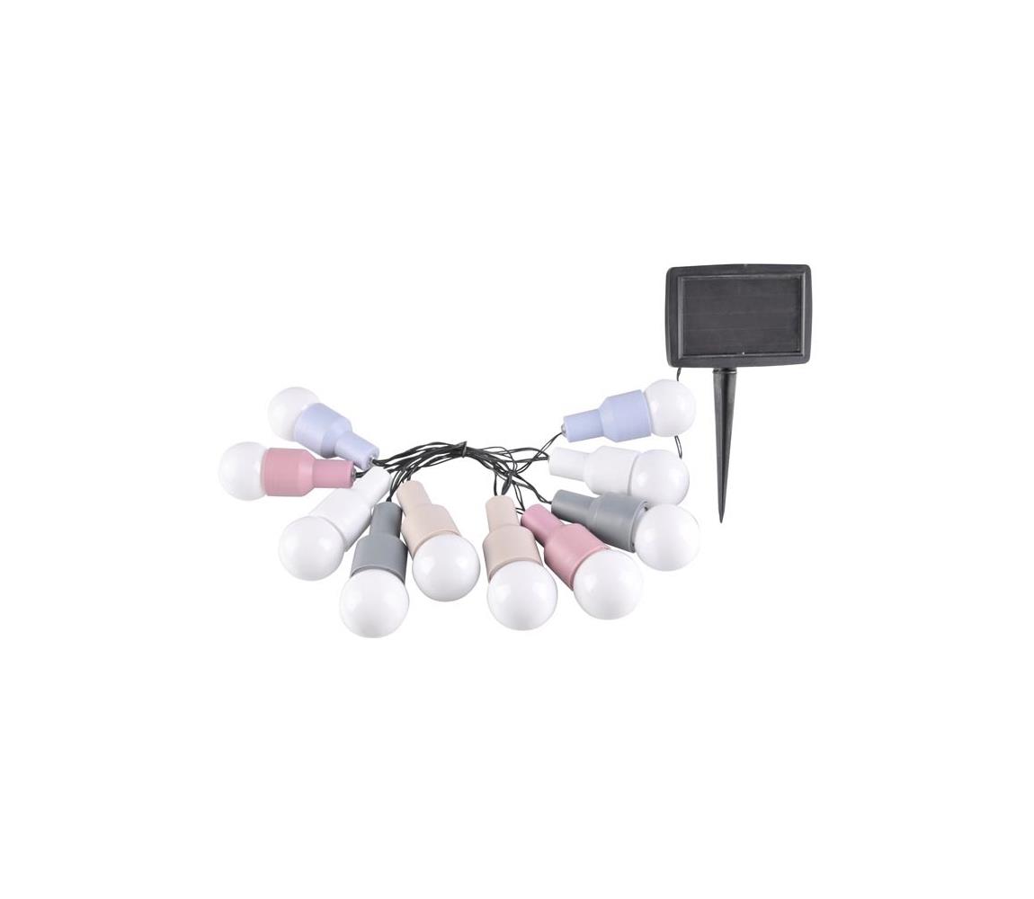 Lanț solar LED PASTEL 10xLED/12V IP44