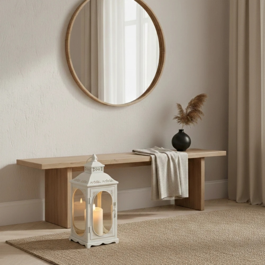 Lanternă decorativă ROSEHILL, 27,5 cm, albă