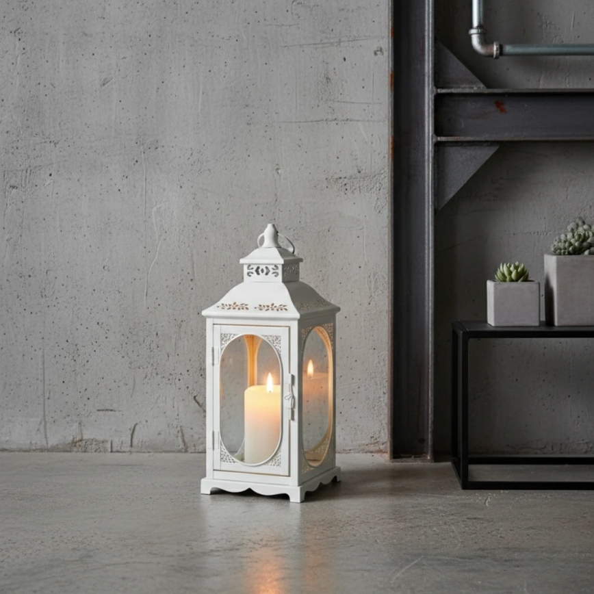 Lanternă decorativă ROSEHILL, 27,5 cm, albă