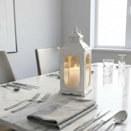 Lanternă decorativă ROSEHILL, 27,5 cm, albă