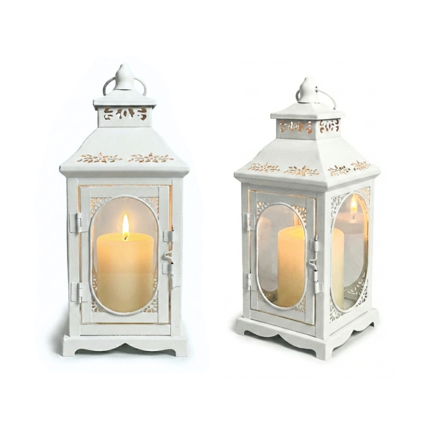 Lanternă decorativă ROSEHILL, 27,5 cm, albă