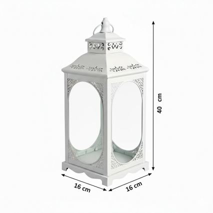 Lanternă decorativă ROSEHILL, 27,5 cm, albă