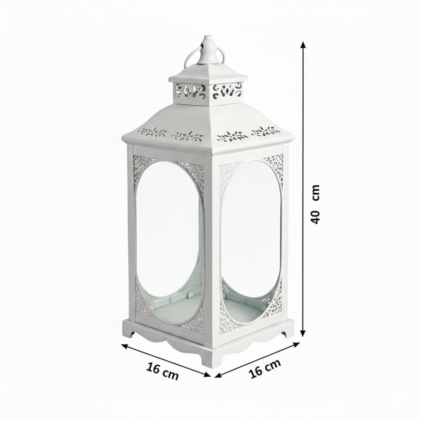 Lanternă decorativă ROSEHILL, 27,5 cm, albă