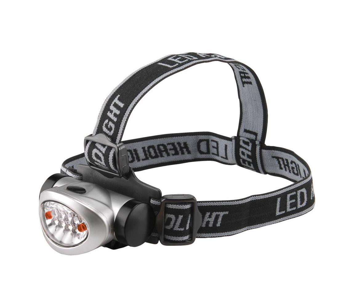 Lanternă frontală LED/3xAAA neagră/argintie Extol