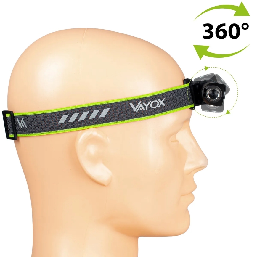 Lanternă frontală LED reîncărcabilă, cu intensitate reglabilă și lumină roșie, 3 în 1, LED/10W/5V IP66 500 lm 800 mAh