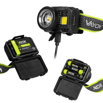 Lanternă frontală LED reîncărcabilă cu intensitate reglabilă, cu senzor și lumină roșie LED/6W/5V/3xAAA IP66 500 lm 1200 mAh