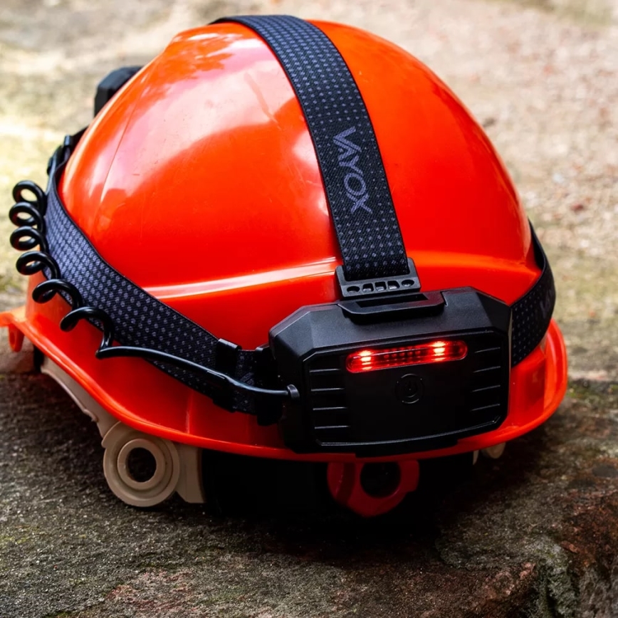 Lanternă frontală LED reîncărcabilă dimabilă cu senzor și funcție de acumulator extern și lumină roșie LED/10W/5V IP44 1200 lm 4000 mAh