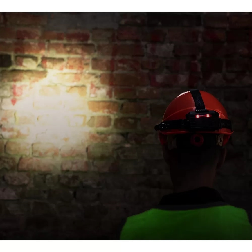 Lanternă frontală LED reîncărcabilă dimabilă cu senzor și funcție de acumulator extern și lumină roșie LED/10W/5V IP44 1200 lm 4000 mAh