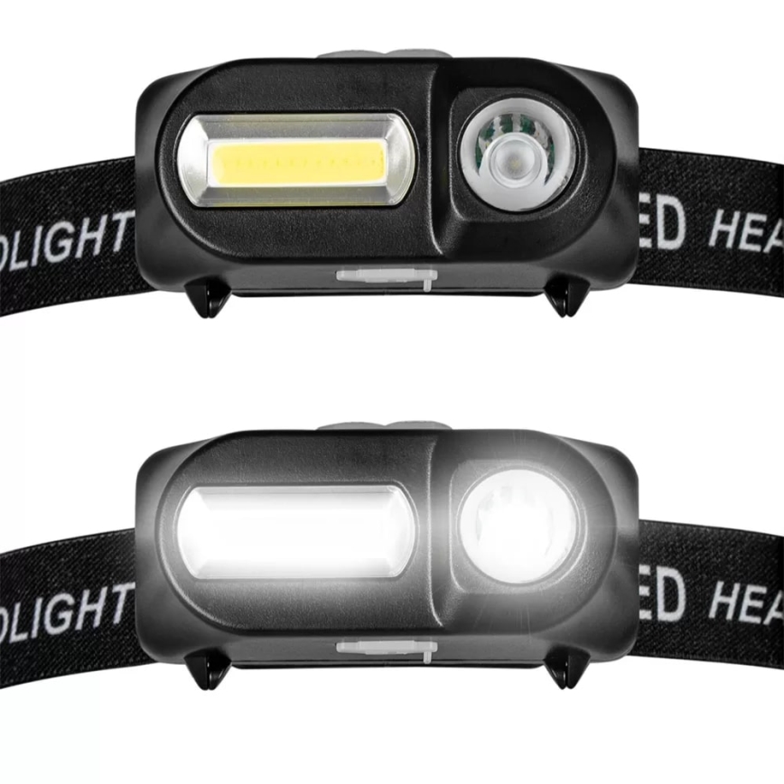 Lanternă frontală LED reîncărcabilă dimabilă 2xLED/5V IP44 210 lm 2000 mAh