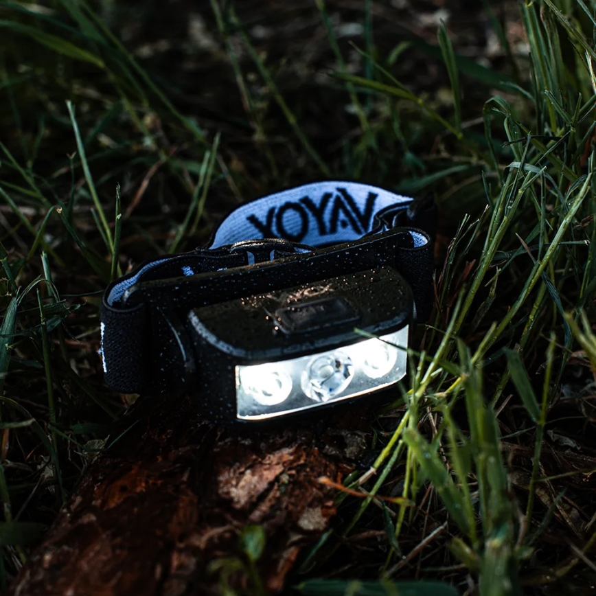 Lanternă frontală LED reîncărcabilă dimabilă 3xLED/5V IPX4 100 lm 1200 mAh