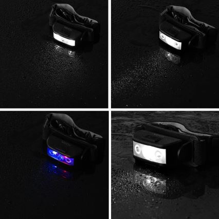 Lanternă frontală LED reîncărcabilă dimabilă 3xLED/5V IPX4 100 lm 1200 mAh