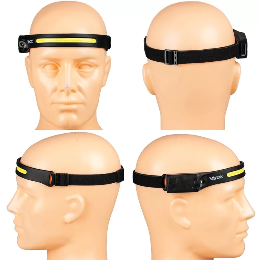 Lanternă frontală LED reîncărcabilă dimabilă cu senzor 2xLED/5V IP44 350 lm 1200 mAh