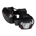 Lanternă frontală LED reîncărcabilă dimabilă cu senzor și funcție de acumulator extern și lumină roșie LED/10W/5V IP44 1200 lm 4000 mAh