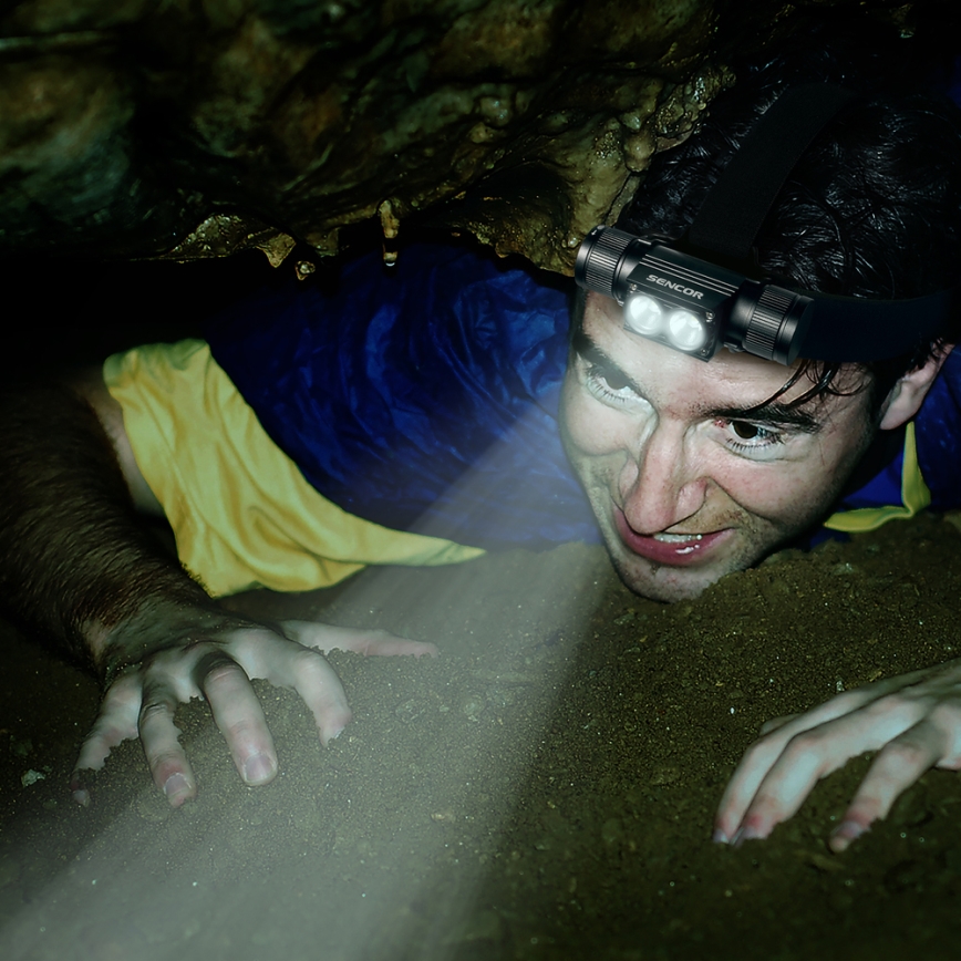 Lanternă frontală LED reîncărcabilă din aluminiu Sencor LED/5W/2600 mAh IP65