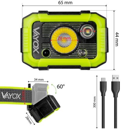 Lanternă frontală LED reîncărcabilă, reglabilă, cu senzor LED/10W/5V IP66 750 lm 1500 mAh