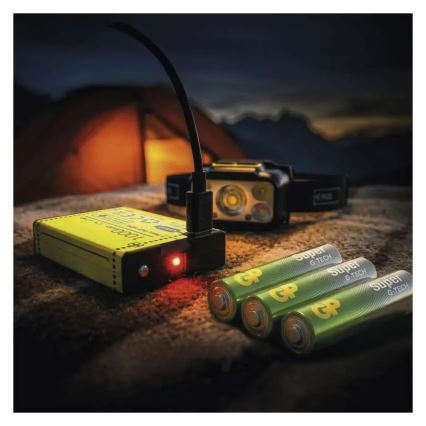Lanternă frontală reîncărcabilă cu LED și intensitate reglabilă / 3xAAA / 1000 mAh 3,7V