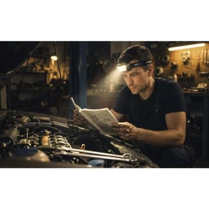 Lanternă frontală reîncărcabilă cu LED și intensitate reglabilă / 3xAAA / 1000 mAh 3,7V