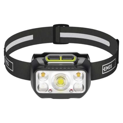 Lanternă frontală reîncărcabilă cu LED și intensitate reglabilă / 3xAAA / 1000 mAh 3,7V