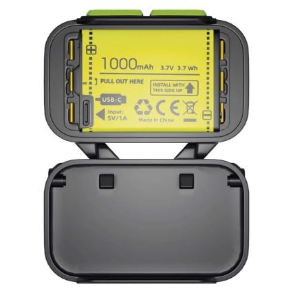 Lanternă frontală reîncărcabilă cu LED și intensitate reglabilă / 3xAAA / 1000 mAh 3,7V