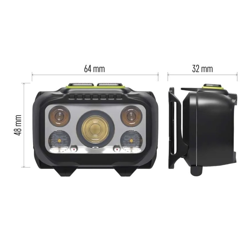 Lanternă frontală reîncărcabilă cu LED și intensitate reglabilă / 3xAAA / 1000 mAh 3,7V