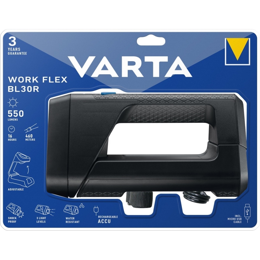 Lanternă LED portabilă WORK FLEX LED/5W/5V 2600mAh IPX4 Varta 18684101401