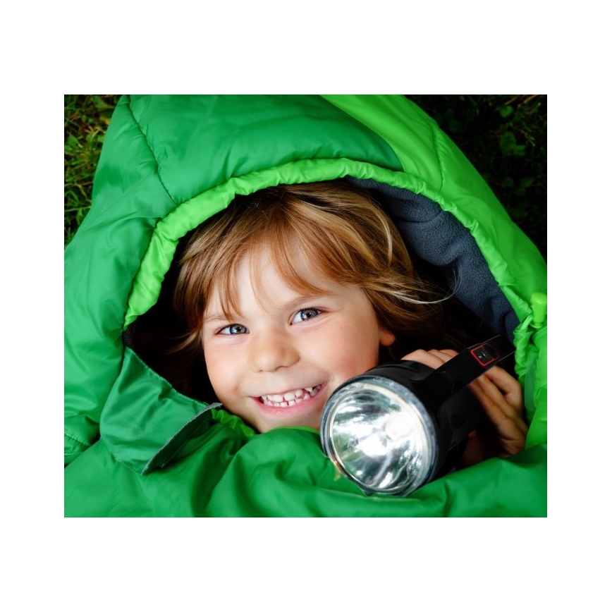 Lanternă LED reîncărcabilă, 5 V, 500 lm, 1200 mAh, neagră