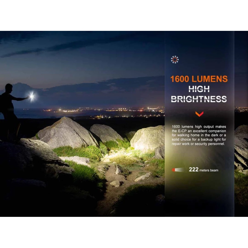 Lanternă LED reîncărcabilă cu acumulator extern Fenix ECPBLUE USB IP68 1600 lm 504 h 5000 mAh albastru